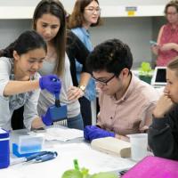 Students in lab class